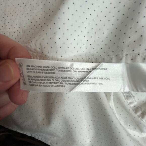 White Dot Flip Cuff LS Light Academia Button Down Shirt Size Medium - Picture 11 of 12